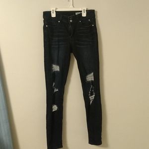 Dark wash ripped jeans